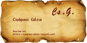 Csépes Géza névjegykártya